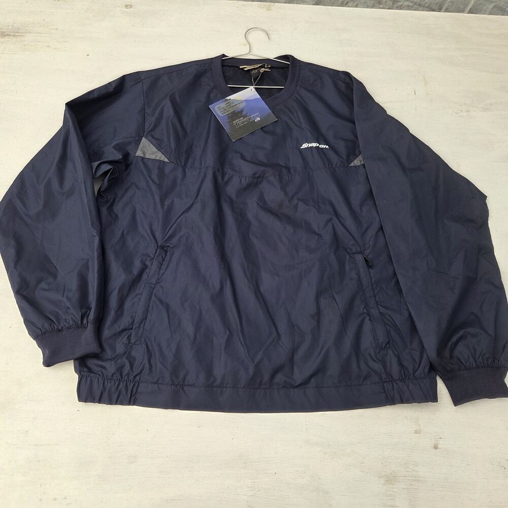 Snap-on North End Techno Lite Windbreaker Jacket Mens Large Navy Blue Vented